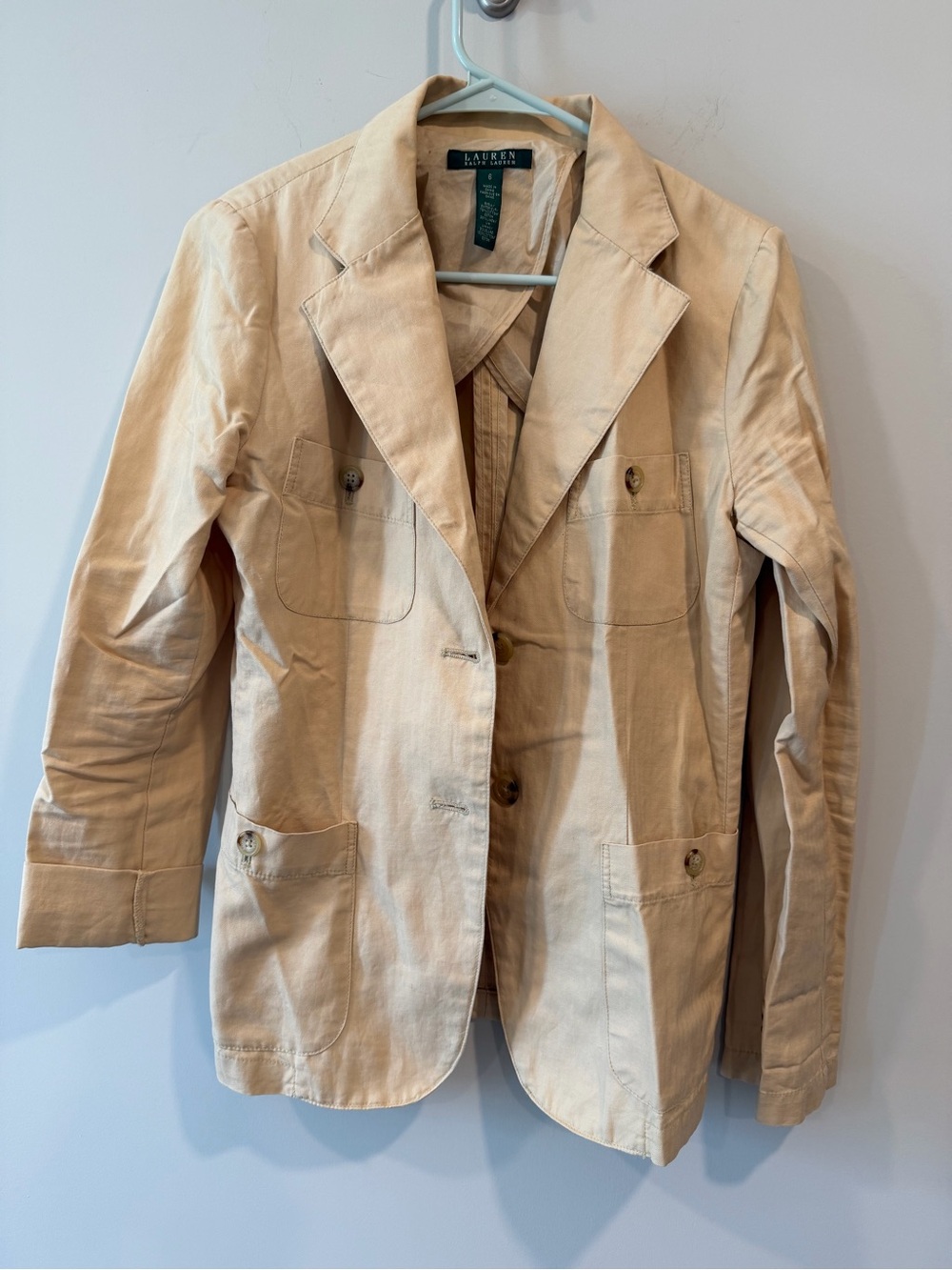 Ralph Lauren Beige Cotton Blazer Jacket